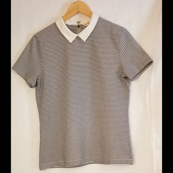 Brooks Brothers Black and White Striped Short Sleeve Shirt - Picture 1 of 4